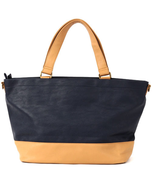 GIORDANO（ジョルダーノ）の「[GIORDANO]ライオンプリントPUレザーバイカラートートバッグ (2015年モデル）（トートバッグ・レディース・ホワイト/ブラウン/ネイビー・FREE）」の5枚目の写真