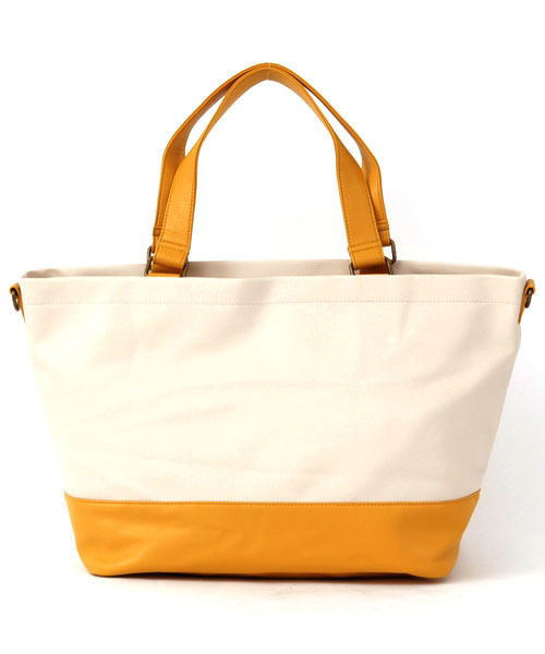 GIORDANO（ジョルダーノ）の「[GIORDANO]ライオンプリントPUレザーバイカラートートバッグ (2015年モデル）（トートバッグ・レディース・ホワイト/ブラウン/ネイビー・FREE）」の6枚目の写真