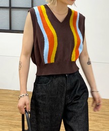 WHO'S WHO gallery | ストライプウェーブニットベスト(ベスト)