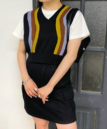 WHO'S WHO gallery | ストライプウェーブニットベスト(ベスト)