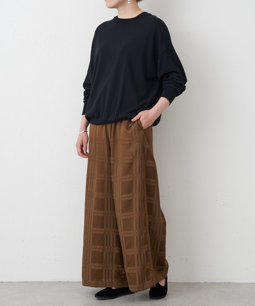 BEARDSLEY（ビアズリー）の「シャドーチェックパンツ:すぐにお届け！（その他パンツ・レディース・グレー/キャメル/ネイビー・FREE）」の6枚目の写真