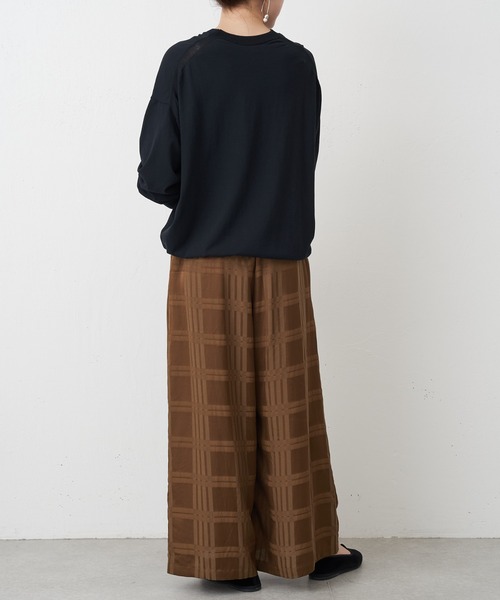 BEARDSLEY（ビアズリー）の「シャドーチェックパンツ:すぐにお届け！（その他パンツ・レディース・グレー/キャメル/ネイビー・FREE）」の7枚目の写真