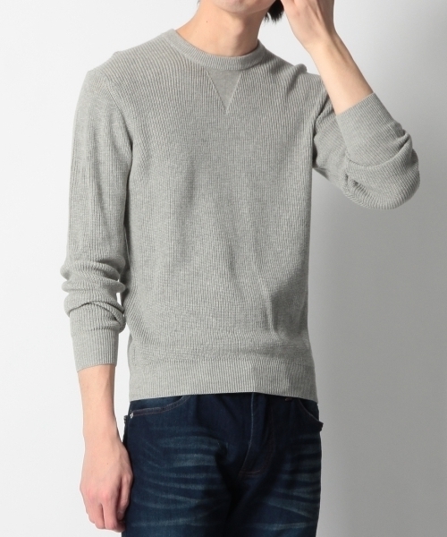 THE SHOP TK （ザ ショップ ティーケー ）の「クルーネック綿ニット（ニット/セーター・メンズ・ホワイト/グレー/イエロー/ブルー・03/04/02）」の3枚目の写真