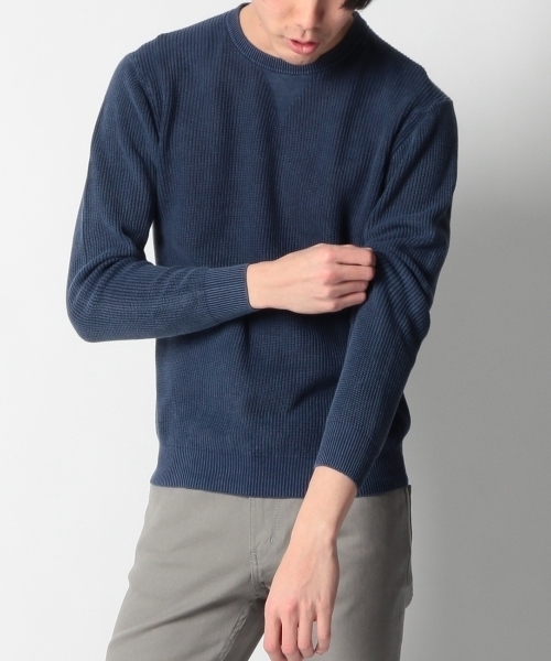 THE SHOP TK （ザ ショップ ティーケー ）の「クルーネック綿ニット（ニット/セーター・メンズ・ホワイト/グレー/イエロー/ブルー・03/04/02）」の4枚目の写真