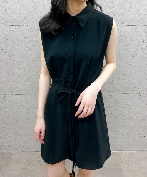 Backスリットあき ショート丈シャツワンピース 直営の通販サイト シャツワンピース(Back Slit Dress) Shirts ひざ丈ワンピース