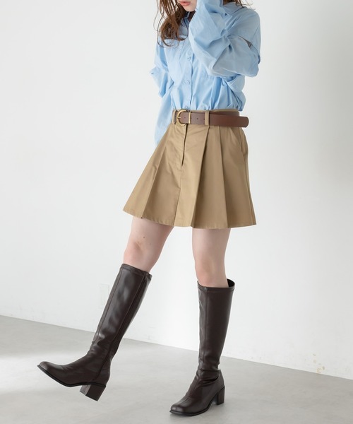 OLIVE des OLIVE（オリーブデオリーブ）の「ベルト付きミニプリーツスカート（スカート・レディース・チャコールグレー/ブラック/ベージュ・FREE）」の9枚目の写真