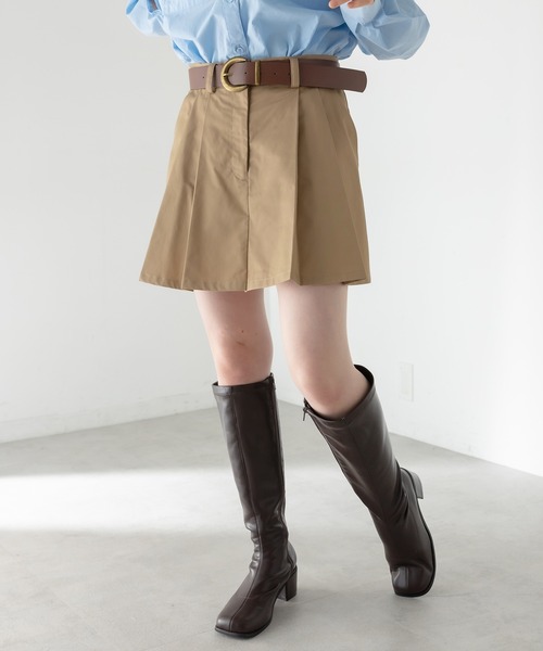 OLIVE des OLIVE（オリーブデオリーブ）の「ベルト付きミニプリーツスカート（スカート・レディース・チャコールグレー/ブラック/ベージュ・FREE）」の21枚目の写真