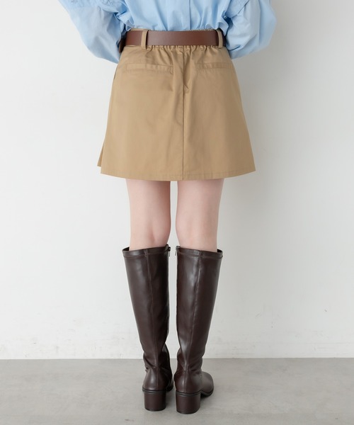 OLIVE des OLIVE ベルト付き裾レイヤードプリーツスカート OLIVE des スカート ベルト付き裾レイヤードプリーツスカート