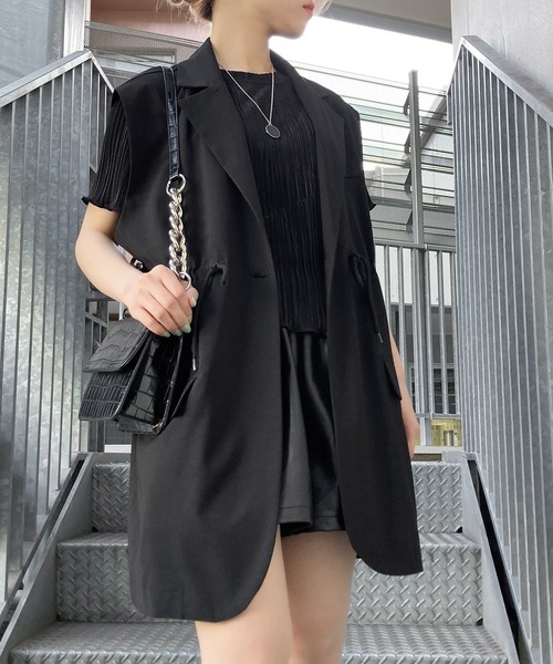 Figments（フィグメンツ）の「ドローコードテーラードベスト（テーラードジャケット・レディース・ブラック・FREE）」の12枚目の写真