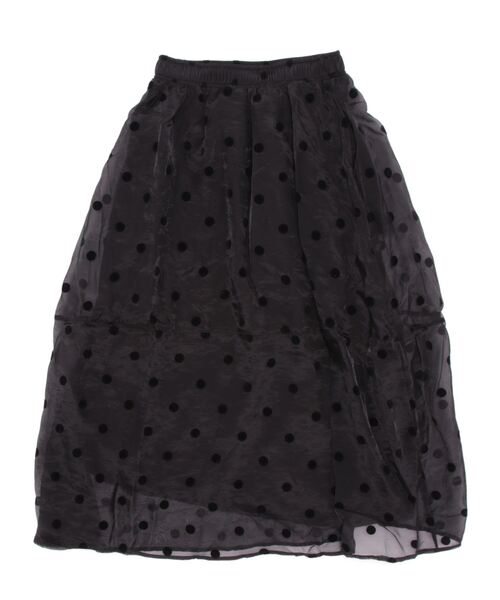 Crea titty&Co. PETIT（クレアティティーアンドコープチ）の「【Crea titty&Co.PETIT】シアードットミディスカート（スカート・レディース・ブラック/アイボリー・FREE）」の3枚目の写真