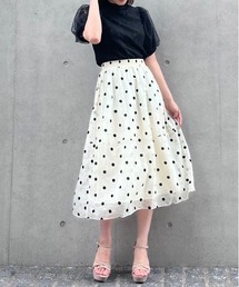Crea titty&Co. PETIT | 【Crea titty&Co.PETIT】シアードットミディスカート(スカート)