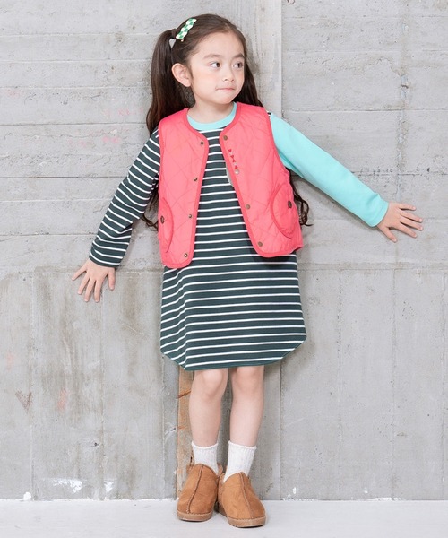 RAGMART（ラグマート）の「リバーシブルインナーベスト（ベスト・キッズ・キャメル/ピンク/グリーン・100cm/120cm/110cm/130cm）」の4枚目の写真