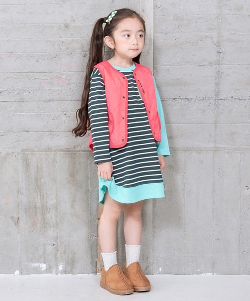 RAGMART（ラグマート）の「リバーシブルインナーベスト（ベスト・キッズ・キャメル/ピンク/グリーン・100cm/120cm/110cm/130cm）」の8枚目の写真