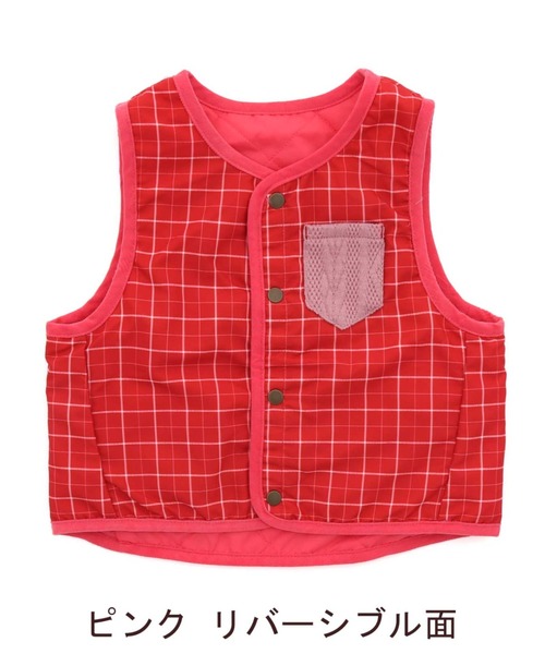 RAGMART（ラグマート）の「リバーシブルインナーベスト（ベスト・キッズ・キャメル/ピンク/グリーン・100cm/120cm/110cm/130cm）」の11枚目の写真