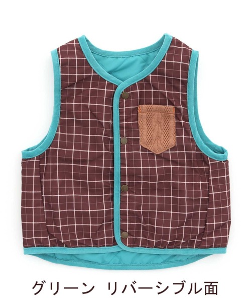 RAGMART（ラグマート）の「リバーシブルインナーベスト（ベスト・キッズ・キャメル/ピンク/グリーン・100cm/120cm/110cm/130cm）」の15枚目の写真