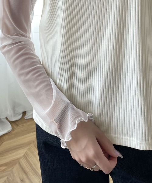 classicalelf(クラシカルエルフ)の「360度盛れる。リブドッキングメロウシアー素材カットソー(Tシャツ/カットソー・レディース・ブラック/ピンクベージュ/ホワイト・LARGE/MEDIUM/SMALL/X-LARGE)」の14枚目の写真