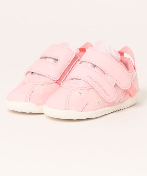 瞬足(シュンソク)の「瞬足足育ベビー シュンソクソクイクベビー ベビー シューズ 【撥水】 JB-041(スニーカー・キッズ・ピンク/ネイビー/ホワイト・13.5cm/14.0cm/14.5cm/15.0cm/12.5cm/12cm/13.0cm)」の1枚目の写真