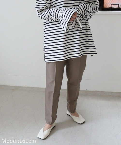DONOBAN（ドノバン）の「ストレッチテーパードパンツ（スラックス・レディース・ブラック/ベージュ/グレー/カーキ/ピンク/グリーン/ブルーグレー・F）」の3枚目の写真