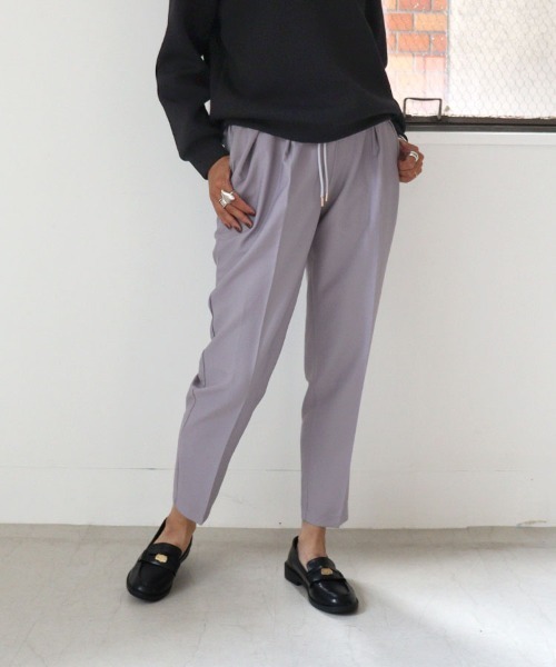 DONOBAN（ドノバン）の「ストレッチテーパードパンツ（スラックス・レディース・ブラック/ベージュ/グレー/カーキ/ピンク/グリーン/ブルーグレー・F）」の4枚目の写真