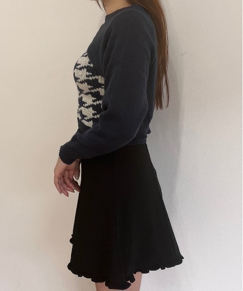 titty＆Co. PETIT by poyo（ティティーアンドコープティバイポヨ）の「【titty&Co.PETIT by poyo】ショート丈ニット×チェックビスチェセット（ニット/セーター・レディース・ネイビー/ベージュ系その他・FREE）」の15枚目の写真