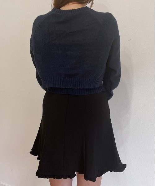 titty＆Co. PETIT by poyo（ティティーアンドコープティバイポヨ）の「【titty&Co.PETIT by poyo】ショート丈ニット×チェックビスチェセット（ニット/セーター・レディース・ネイビー/ベージュ系その他・FREE）」の16枚目の写真