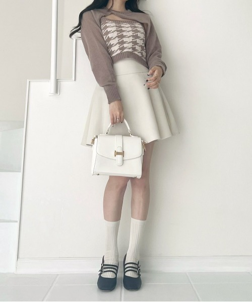 titty＆Co. PETIT by poyo（ティティーアンドコープティバイポヨ）の「【titty&Co.PETIT by poyo】ショート丈ニット×チェックビスチェセット（ニット/セーター・レディース・ネイビー/ベージュ系その他・FREE）」の19枚目の写真