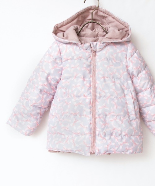 panpan tutu　ピンクダウンコート フリル付き panpantutu ダウン アウター 「WEB限定」リバーシブルフリルコート