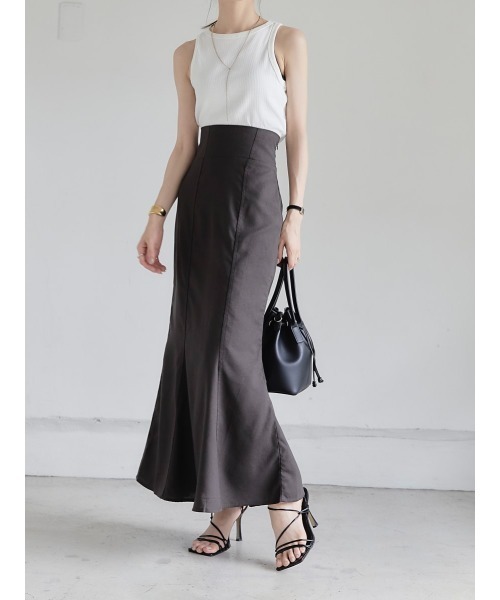 amel（エイメル）の「リネンライク マーメイド スカート/チャコール
