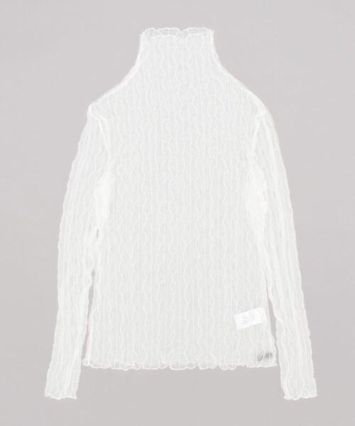 Ritzy（リッツィー）の「シアーハイネックメローウェーブ柄トップス（Tシャツ/カットソー・レディース・ホワイト/ブラック/ブラウン・FREE）」の20枚目の写真