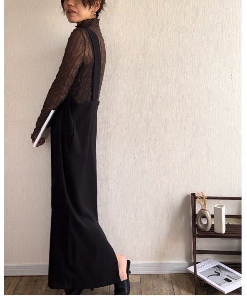 Ritzy（リッツィー）の「シアーハイネックメローウェーブ柄トップス（Tシャツ/カットソー・レディース・ホワイト/ブラック/ブラウン・FREE）」の11枚目の写真