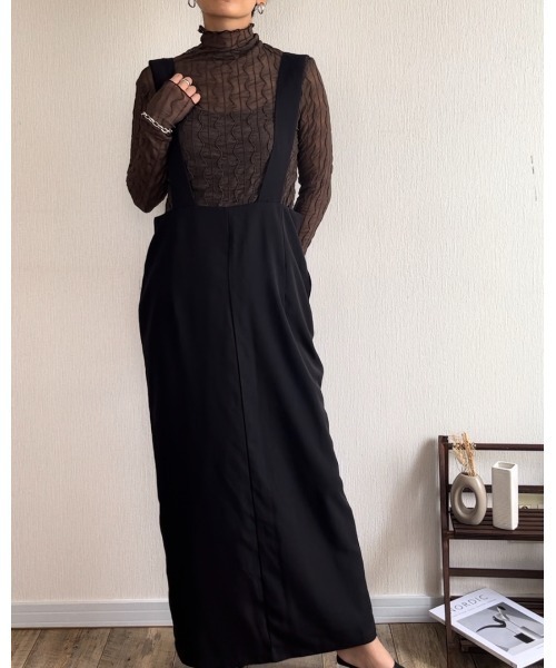 Ritzy（リッツィー）の「シアーハイネックメローウェーブ柄トップス（Tシャツ/カットソー・レディース・ホワイト/ブラック/ブラウン・FREE）」の12枚目の写真