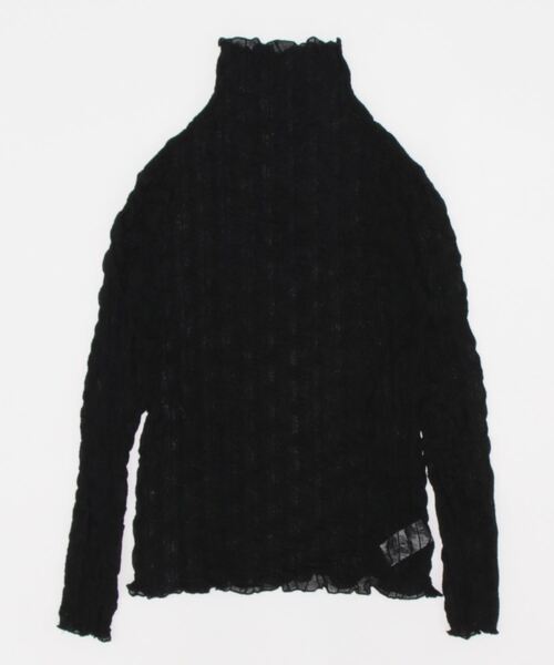 Ritzy（リッツィー）の「シアーハイネックメローウェーブ柄トップス（Tシャツ/カットソー・レディース・ホワイト/ブラック/ブラウン・FREE）」の22枚目の写真