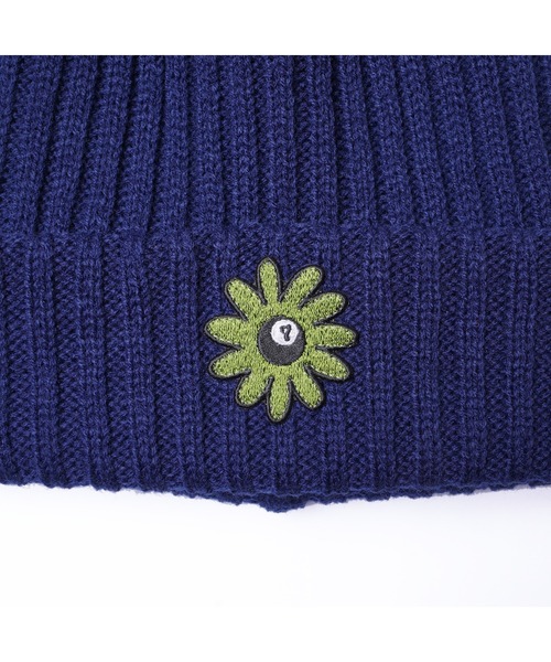 STUDIO SEVEN(スタジオ セブン)の「Flower Wappen Knit Cap【STUDIOSEVEN/スタジオセブン】(ニットキャップ/ビーニー・メンズ・ネイビー/ベージュ/オレンジ・FREE)」の4枚目の写真