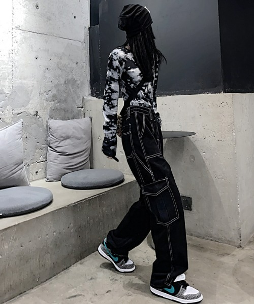 .KOM（ドットコム）の「A'GEM/9 × .kom『.komセレクト/ドットケーオーエムセレクト』ステッチアクセント カーゴパンツ（カーゴパンツ・レディース・ブラック・M/L）」の11枚目の写真