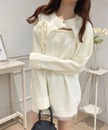 フロントオープンリボンチュニックニット【ZOZOTOWN限定アイテム】