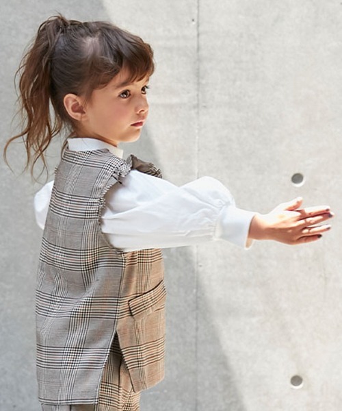 petit main（プティマイン）の「【リンク】フリル袖ジレ&ブラウスセット（アンサンブル・キッズ・グレー/ブラウン・90cm/110cm/100cm/120cm/80ｃｍ/130cm）」の6枚目の写真