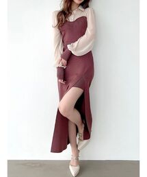 RESEXXY | ニットレイヤードシャツワンピース(ワンピース)