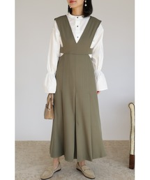 【ZOZO限定】リネンタッチカッティングジャンパースカート