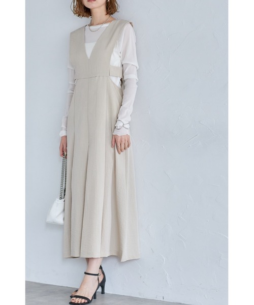 ZOZO限定】リネンタッチカッティングジャンパースカート（ジャンパー
