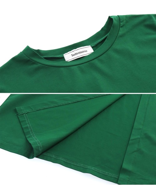 Settimissimo(セッティミッシモ)の「シルケット天竺バックスリットロングTシャツ(Tシャツ/カットソー・レディース・ブラック/グリーン/キャメル・FREE)」の12枚目の写真