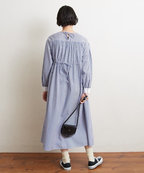 bulle de savon ビュルデサボン ウエストギャザー ワンピースF/ブラック フレア ワイド ひざ丈【2400010918568】 △3ren lace 2wayギャザースカート（スカート）｜bulle de savon