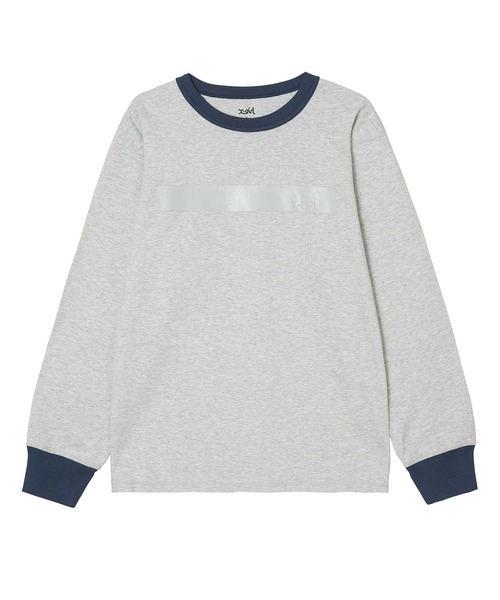 X-girl（エックスガール）の「GUMMED TAPE PRINT L/S TEE（Tシャツ/カットソー・レディース・アッシュ/ブラック/ピンク・S/M/L/XL）」の3枚目の写真