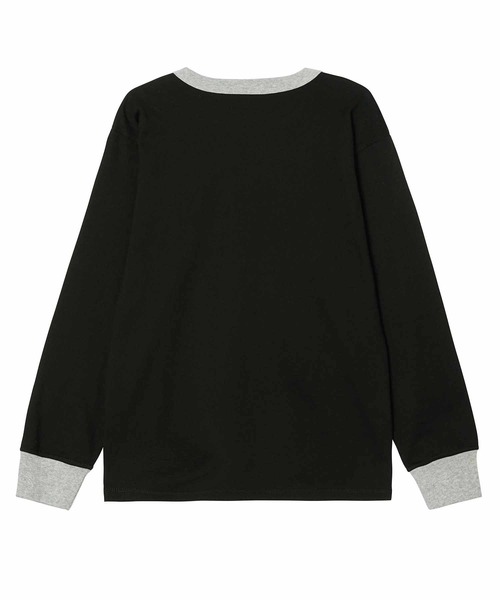 X-girl（エックスガール）の「GUMMED TAPE PRINT L/S TEE（Tシャツ/カットソー・レディース・アッシュ/ブラック/ピンク・S/M/L/XL）」の5枚目の写真