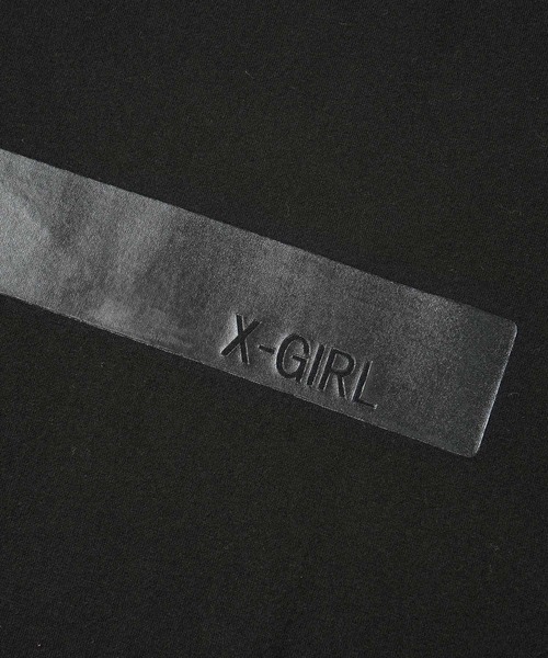 X-girl（エックスガール）の「GUMMED TAPE PRINT L/S TEE（Tシャツ/カットソー・レディース・アッシュ/ブラック/ピンク・S/M/L/XL）」の9枚目の写真