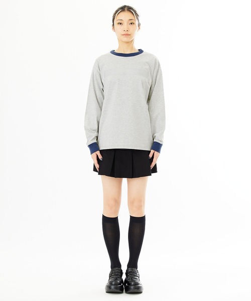 X-girl（エックスガール）の「GUMMED TAPE PRINT L/S TEE（Tシャツ/カットソー・レディース・アッシュ/ブラック/ピンク・S/M/L/XL）」の13枚目の写真