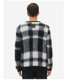 メゾン キツネ ブラッシュド モヘア チェック プルオーバー