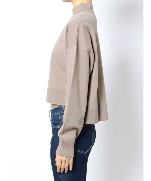 GYDA（ジェイダ）の「【セットアップ着用可】サイドスリットボトルネック ショートニットトップス（ニット/セーター・レディース・アイボリー/ブラック/ベージュ・FREE）」の10枚目の写真