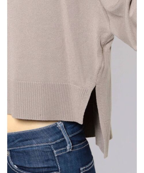 GYDA（ジェイダ）の「【セットアップ着用可】サイドスリットボトルネック ショートニットトップス（ニット/セーター・レディース・アイボリー/ブラック/ベージュ・FREE）」の14枚目の写真