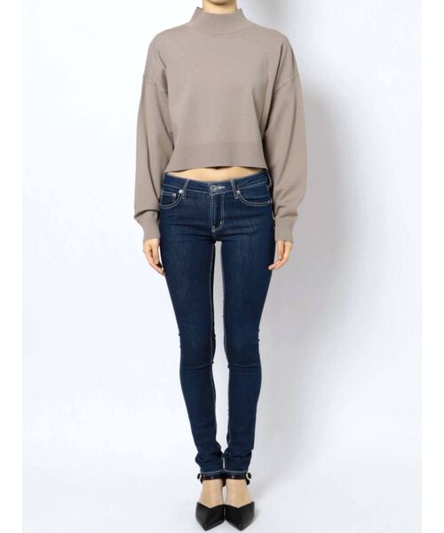 GYDA（ジェイダ）の「【セットアップ着用可】サイドスリットボトルネック ショートニットトップス（ニット/セーター・レディース・アイボリー/ブラック/ベージュ・FREE）」の15枚目の写真