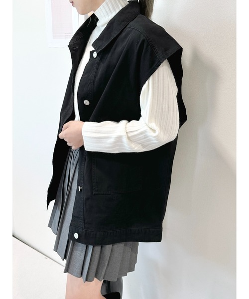 CECIL McBEE(セシルマクビー)の「ツイルベストGジャン(その他アウター・レディース・カーキ/ブロンズ・MEDIUM/LARGE)」の8枚目の写真
